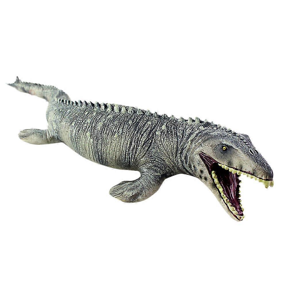 Mosasaurus Toy Animal Model for Children Playing 2Pcs Grey High Simulation