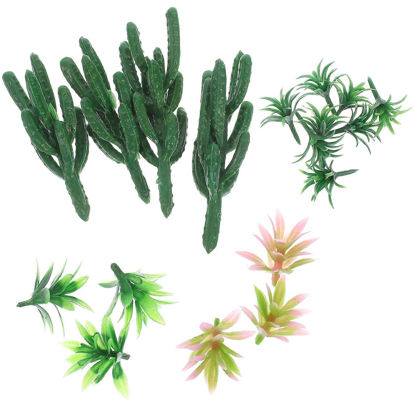 Miniature Artificial Cactus Tree Model for Decoration 18Pcs Set