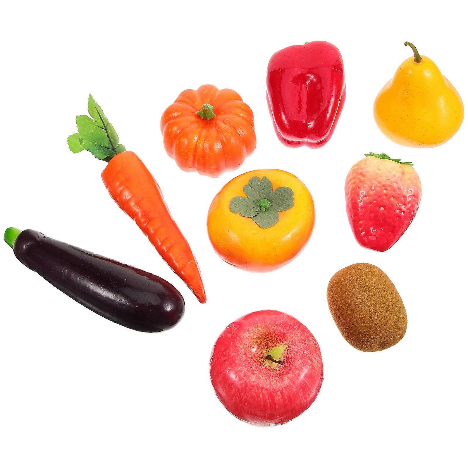 Simulation Vegetable Decors Fake Vegetable Model for Playing 9Pcs Set