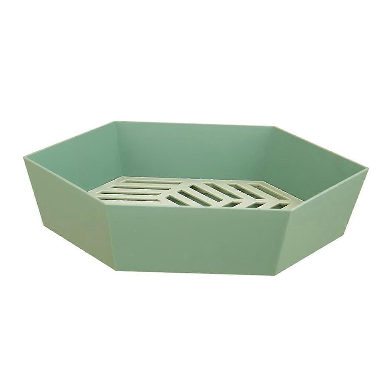 Double Layer Fruit Draining Tray with Removable Basket, NonSlip Base, Easy Clean for Kitchen