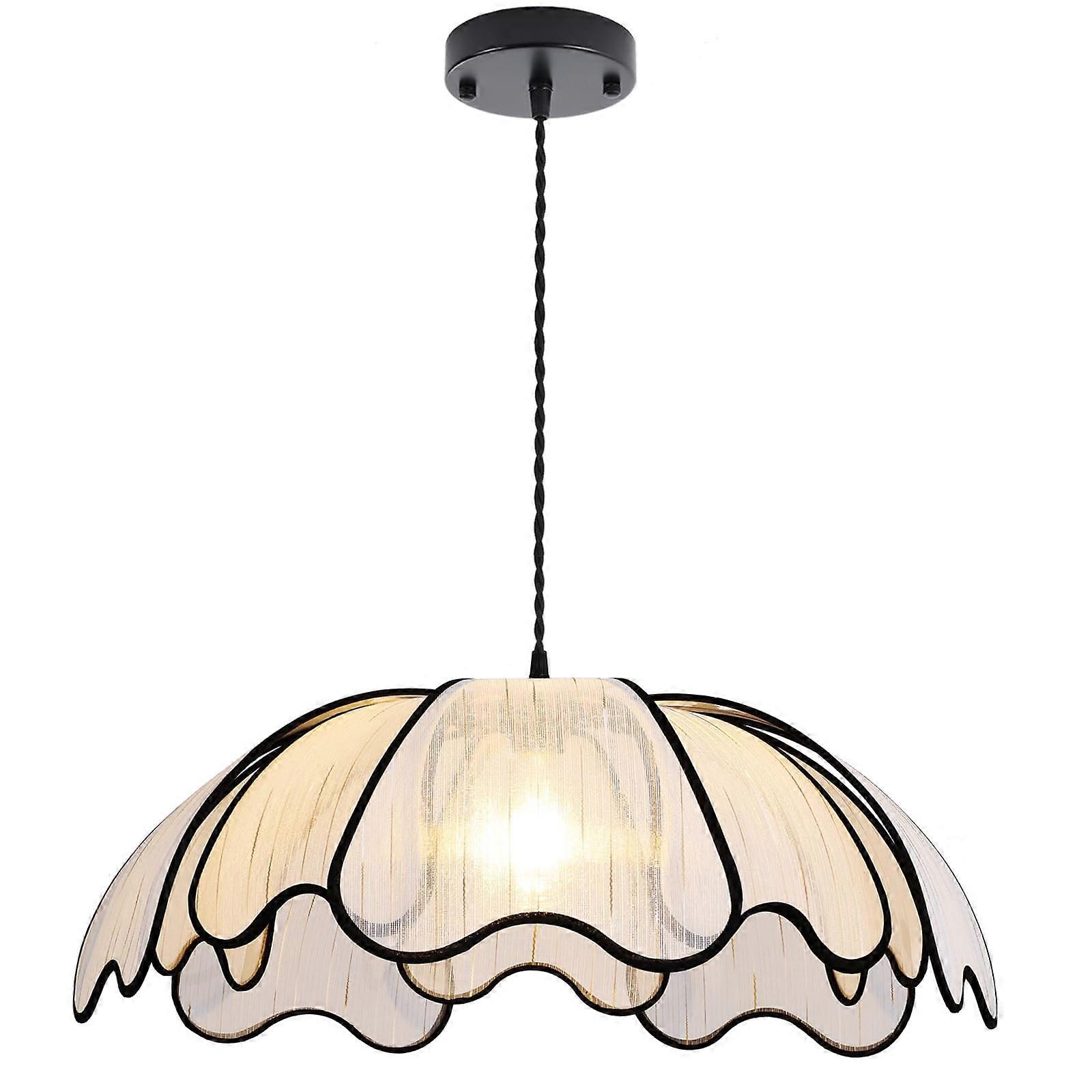 Boho Chandelier 24' Handwoven Rustic Ceiling Light for Dining Room Kitchen Adjustable Height