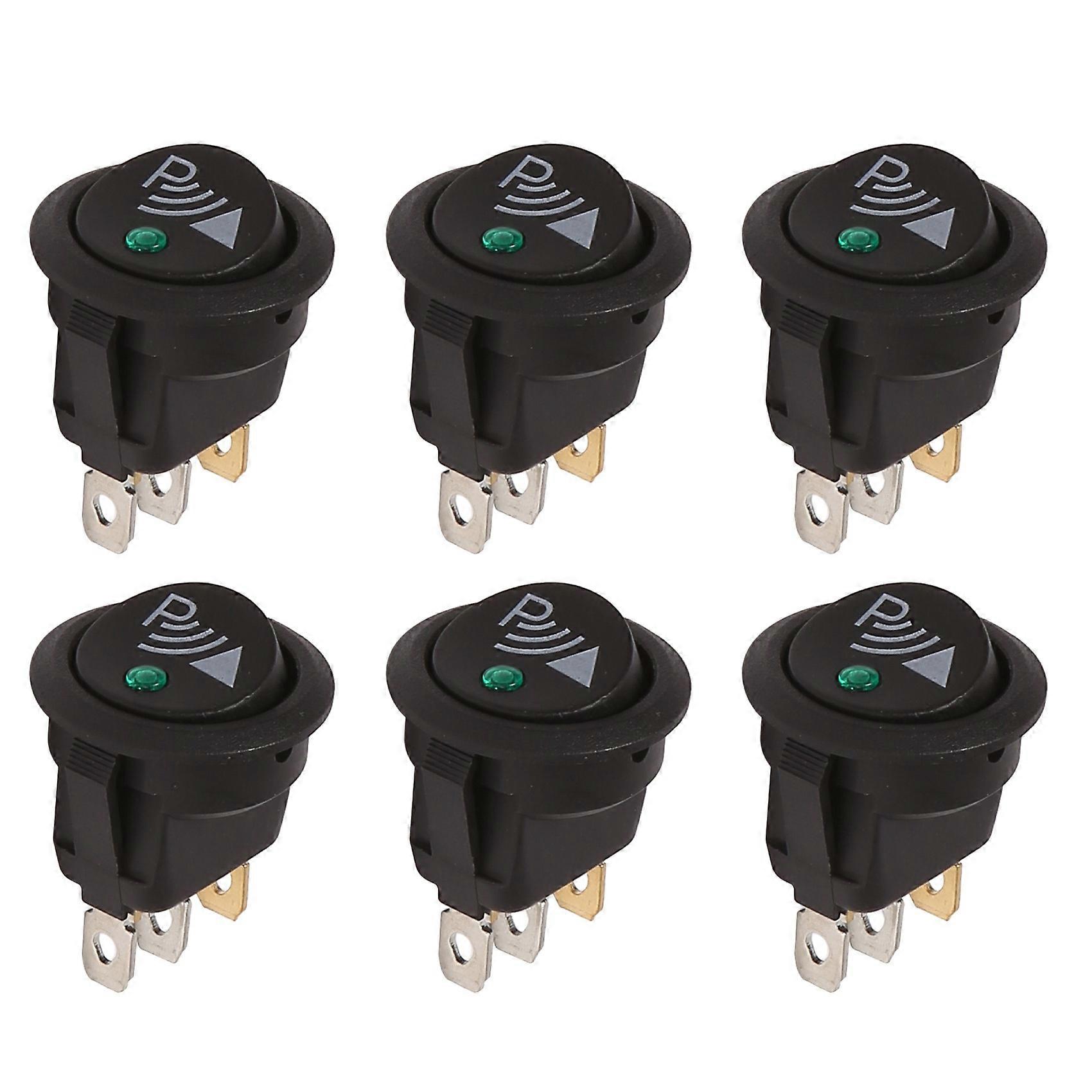 6X Round 3 Pin Rocker / Parking Off Switch Front Rear Walking Sensor