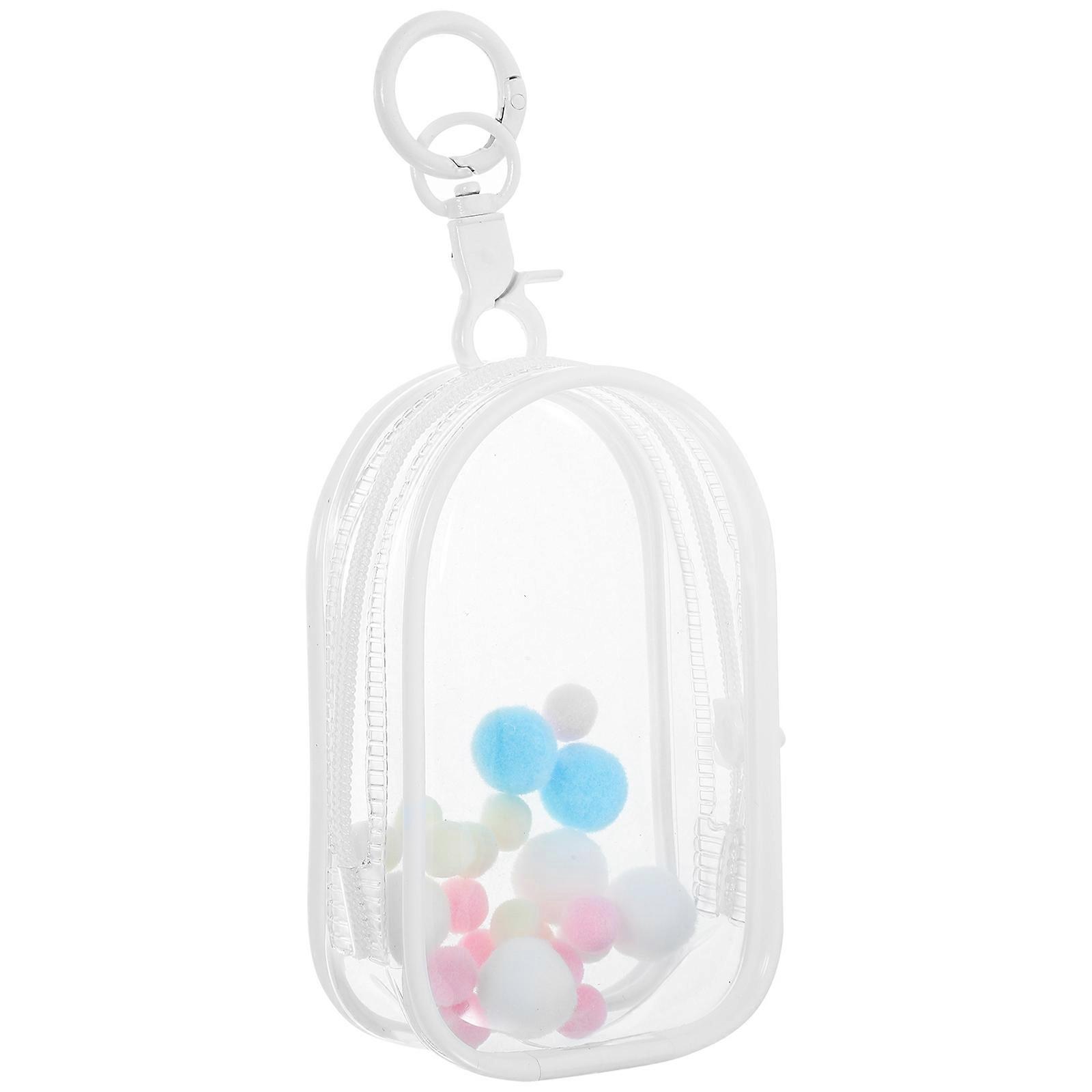 Clear Mini Doll Bag Doll Display Pouch with Hanging Buckle 2Sets