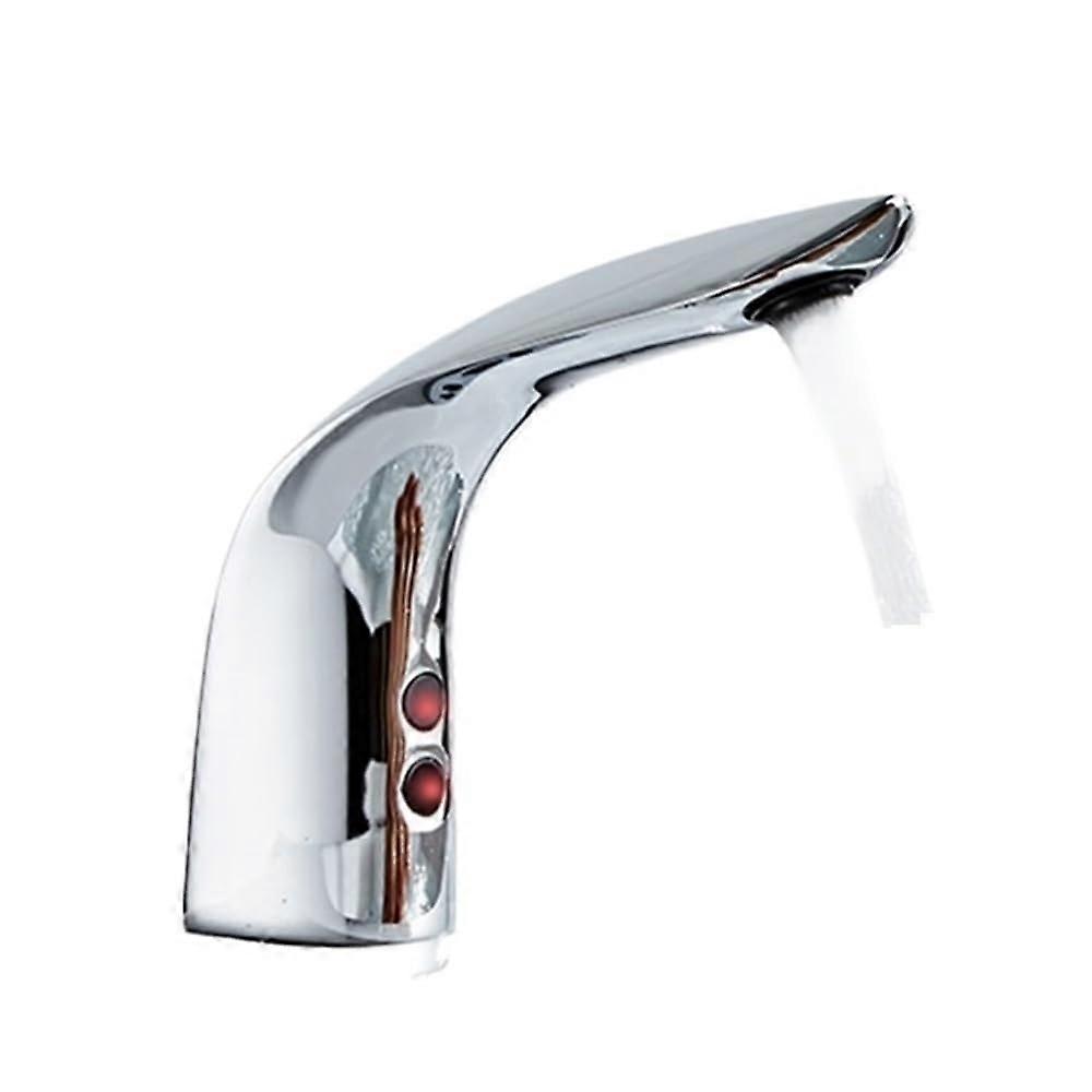 Automatic Sensor Faucet Chrome Brass with Smart Sensor Activation, Water Saving, AC DC Powered
