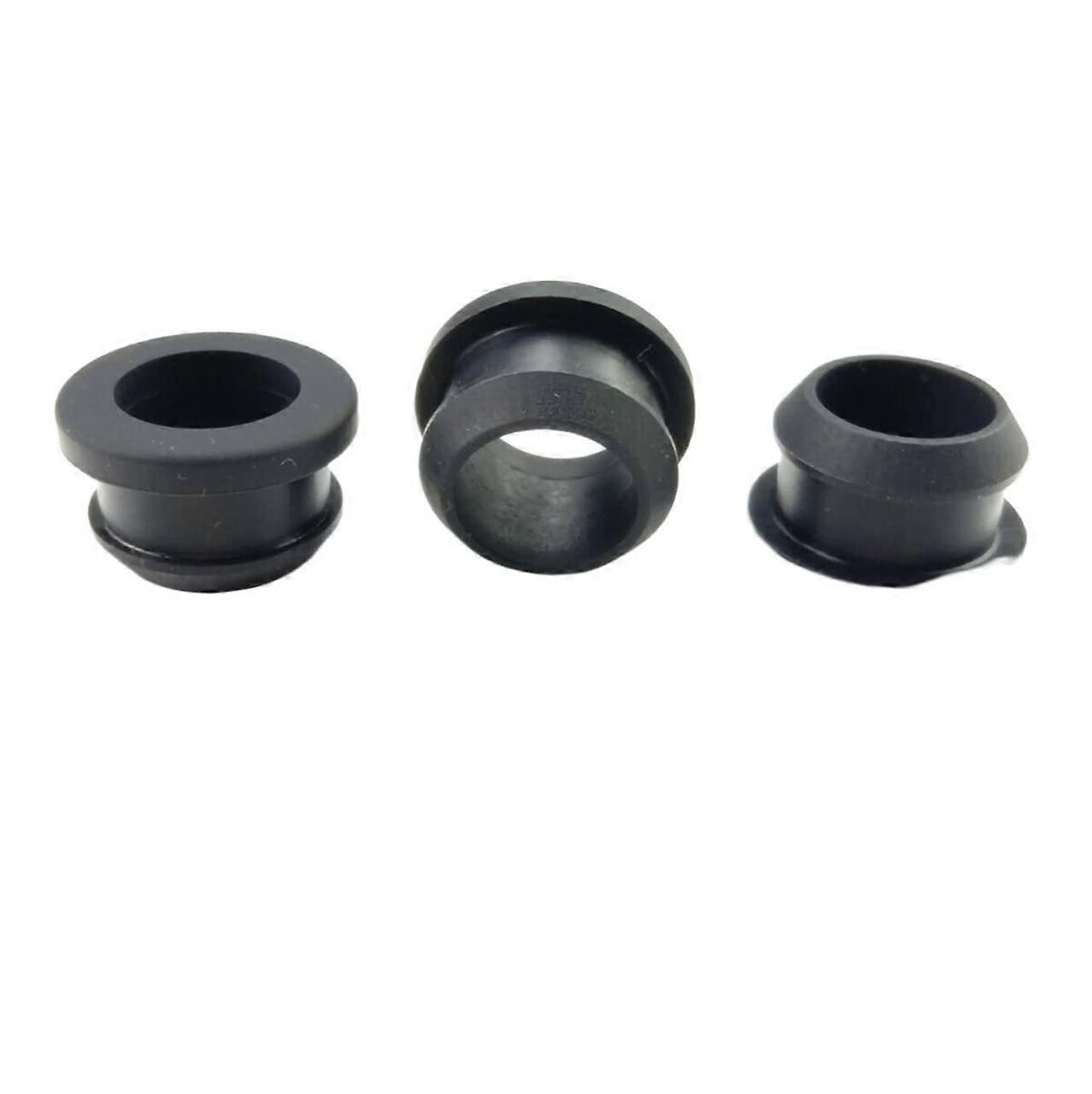 Silicone Rubber Hole Plug  Temp Resistant Black Wire Cable Grommet Protection 15mm 5pcs