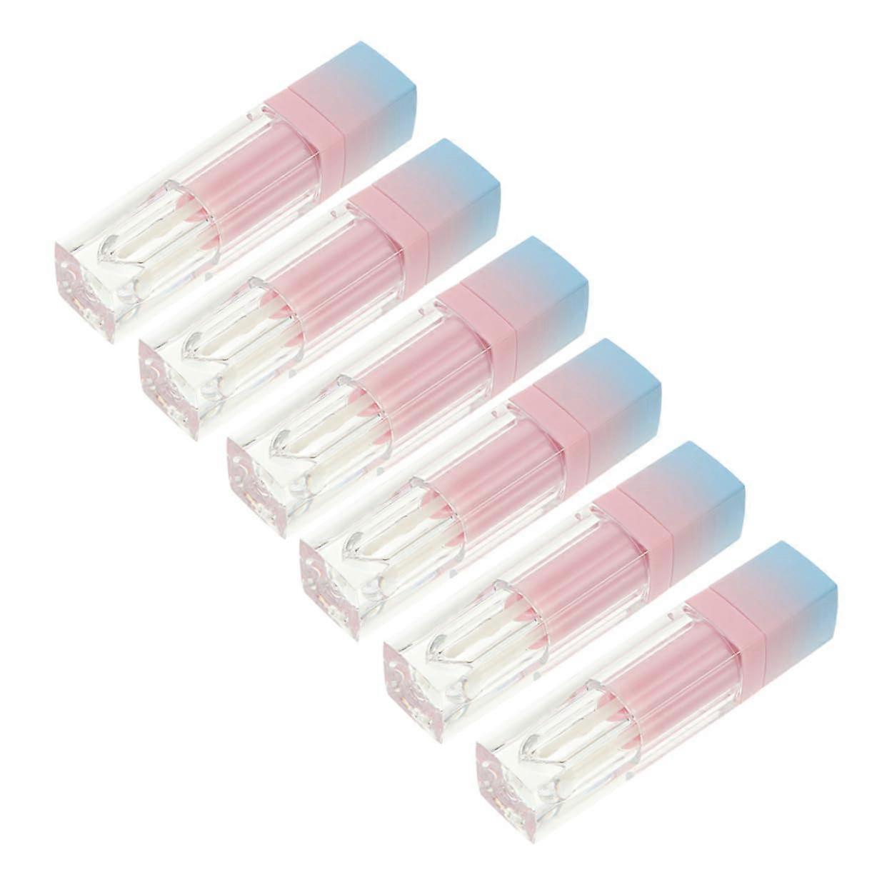 6pcs Gradient Empty Lip Gloss Tubes with Applicator, Leakproof Travel Lip Balm Containers
