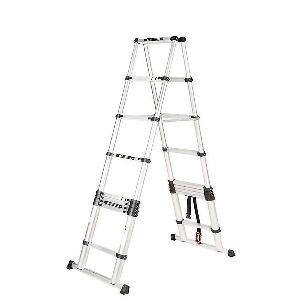 Aluminum Extension Ladder 2m+2m Folding MultiFunction AFrame with Adjustable Height and 330lbs Capacity
