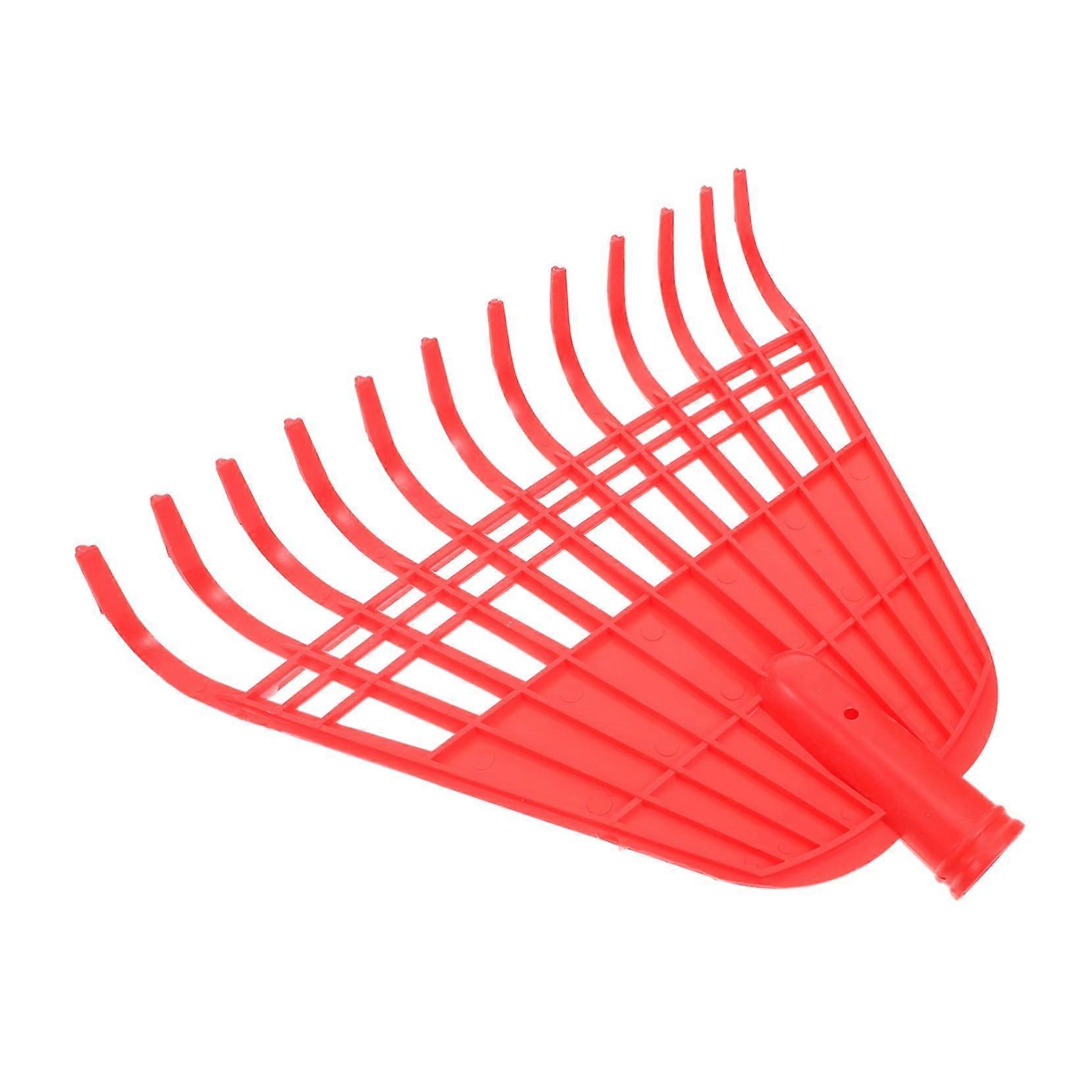 Leaf Rake Lightweight Ergonomic Grip Durable Plastic Garden Rake for Lawns Backyards Red