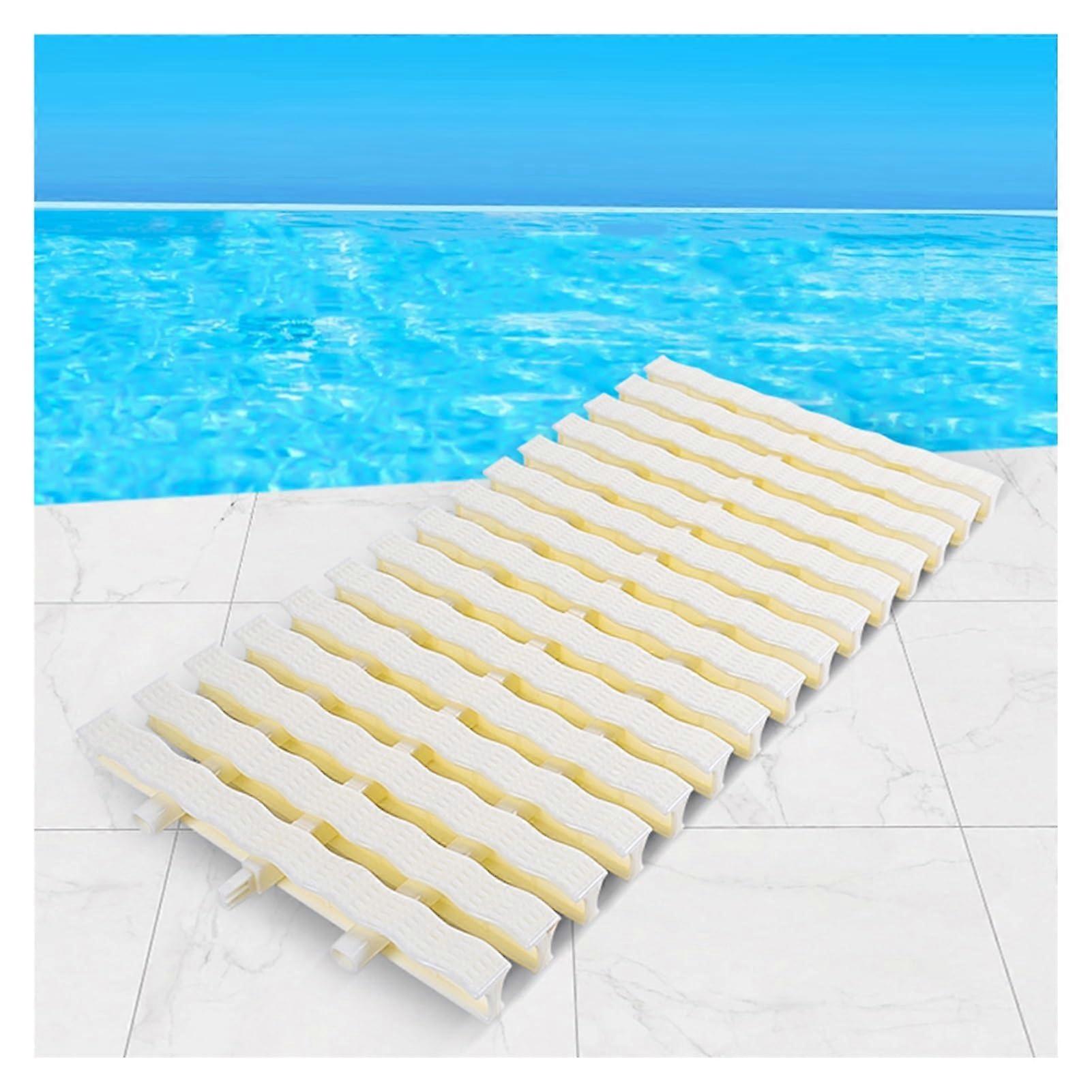Swimming Pool Drain Grate with AntiSlip Wavy Surface, ABS Overflow Cover 18cm Beige