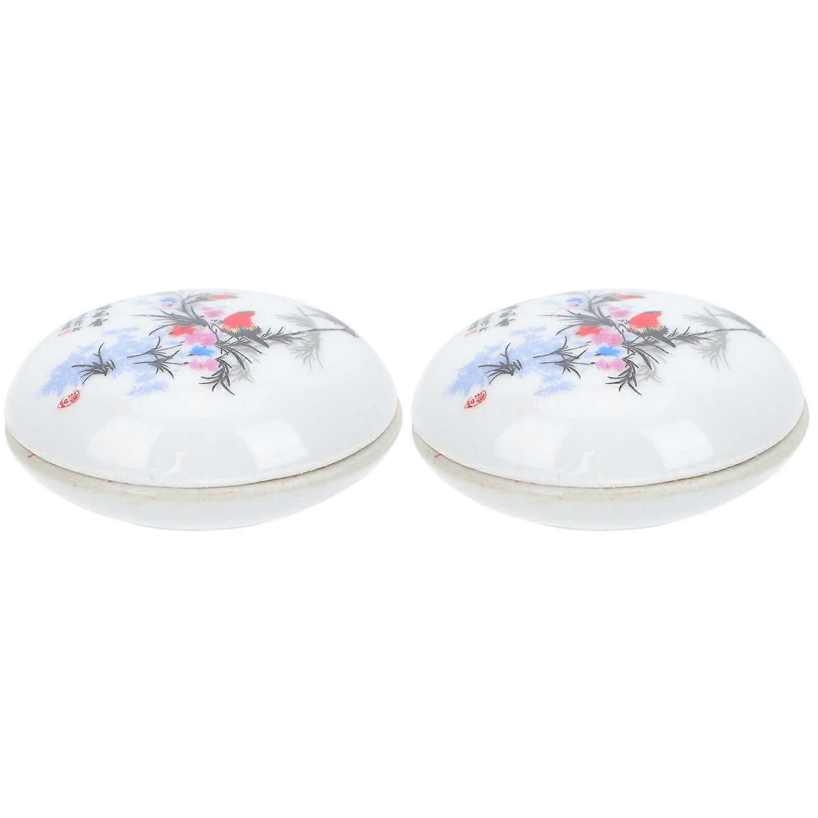 Craft Ink Pad Red Inkpad for Gift Giving Square Shape Inkpad Material Durable 2Pcs