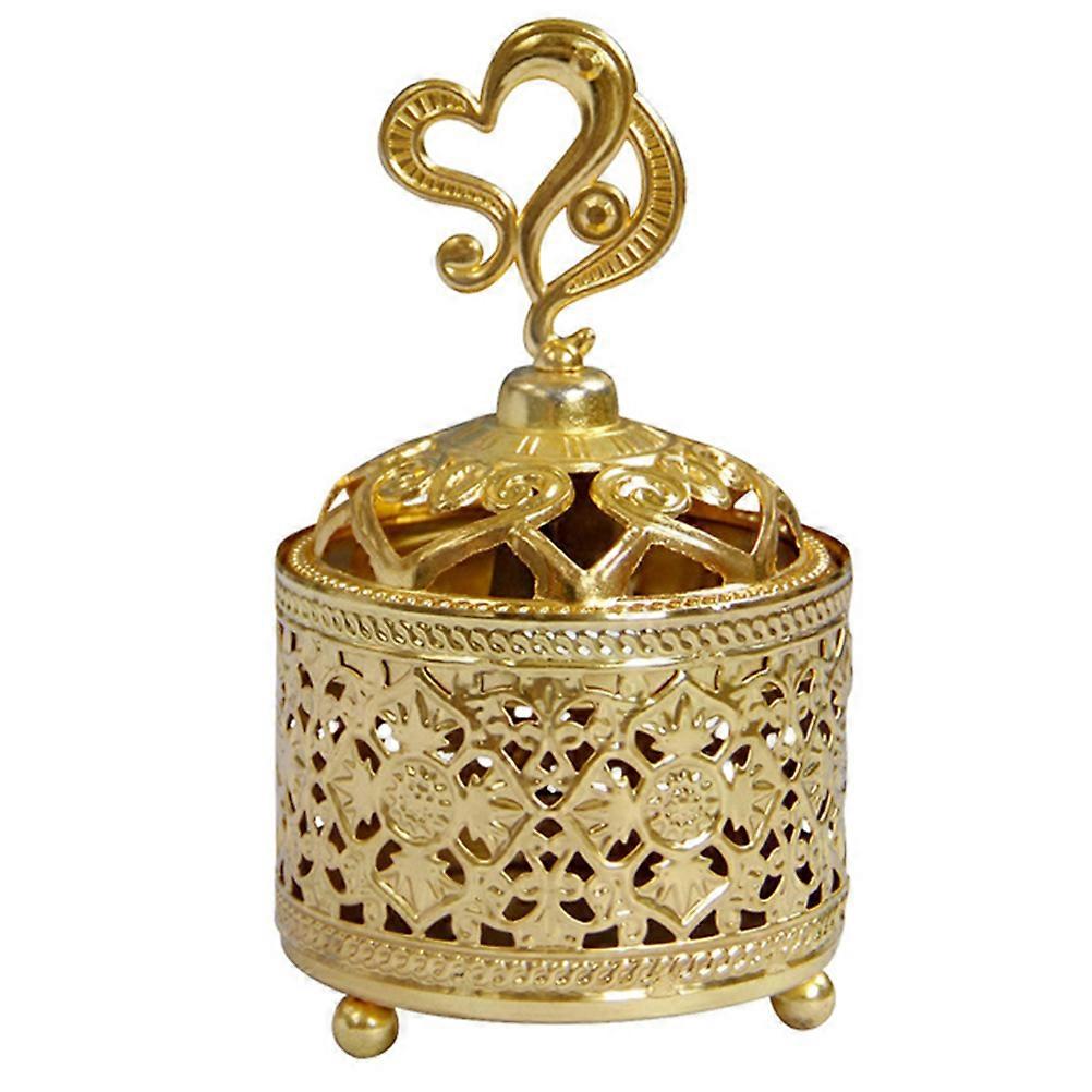 Encensier décoratif ajouré de style arabe pour la décoration de bureau, en métal doré résistant aux hautes températures, 1 pièce
