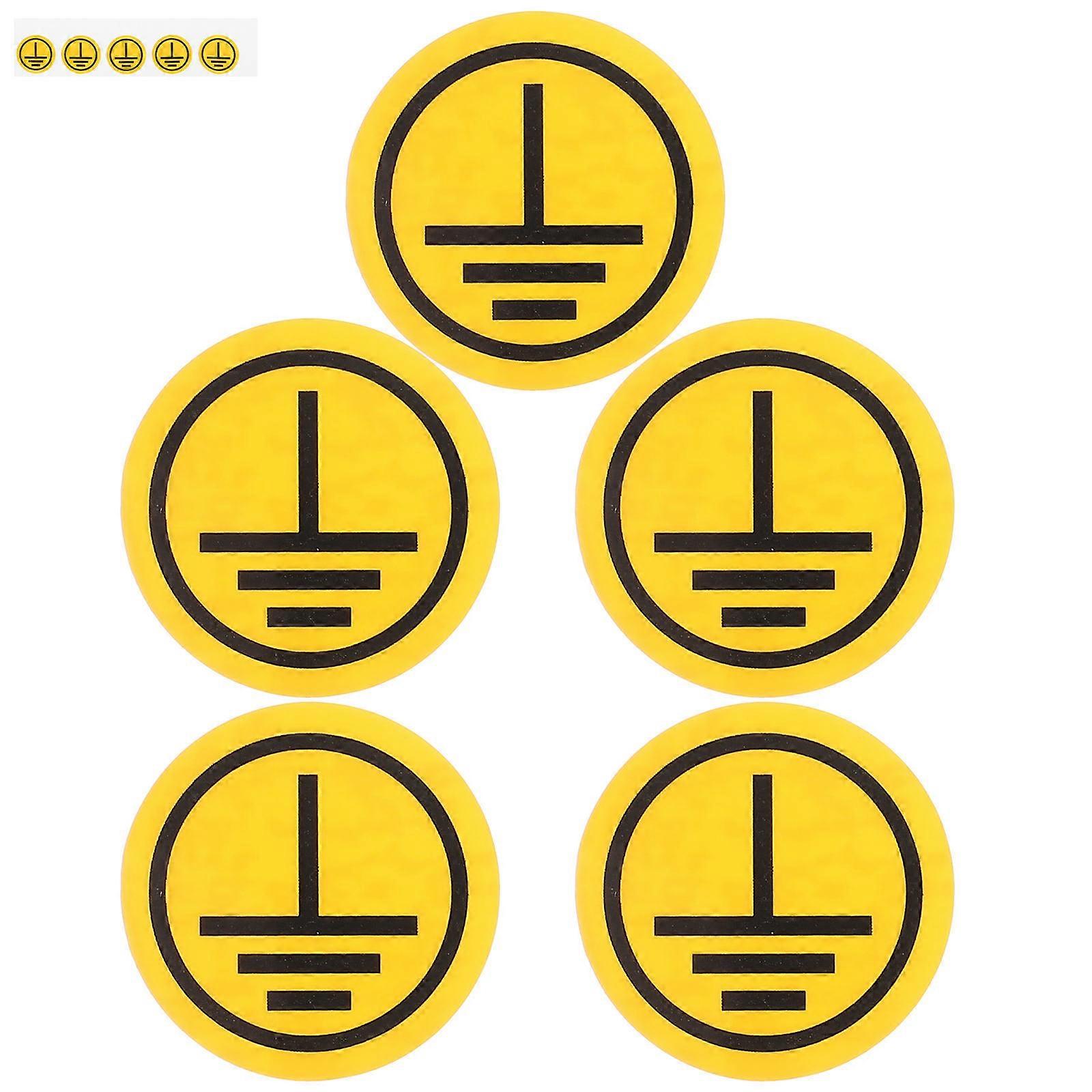 Earth Ground Protective Symbol Warning Sticker for Electrical Machinery 2 Sheets