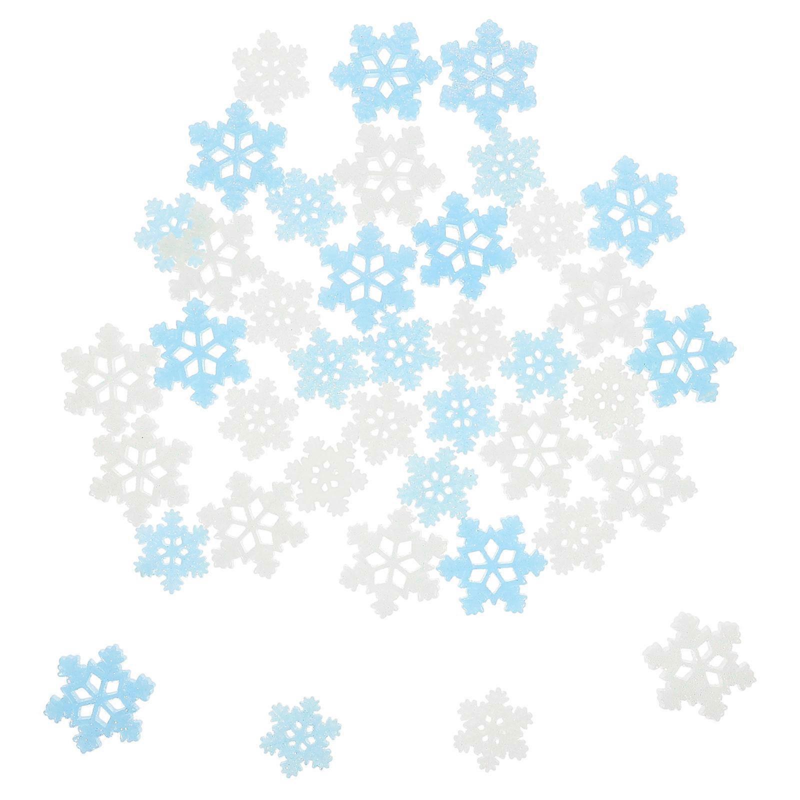 Multi-Function Resin Snowflake Charms for Decoration 80Pcs Xmas Flatback Charms