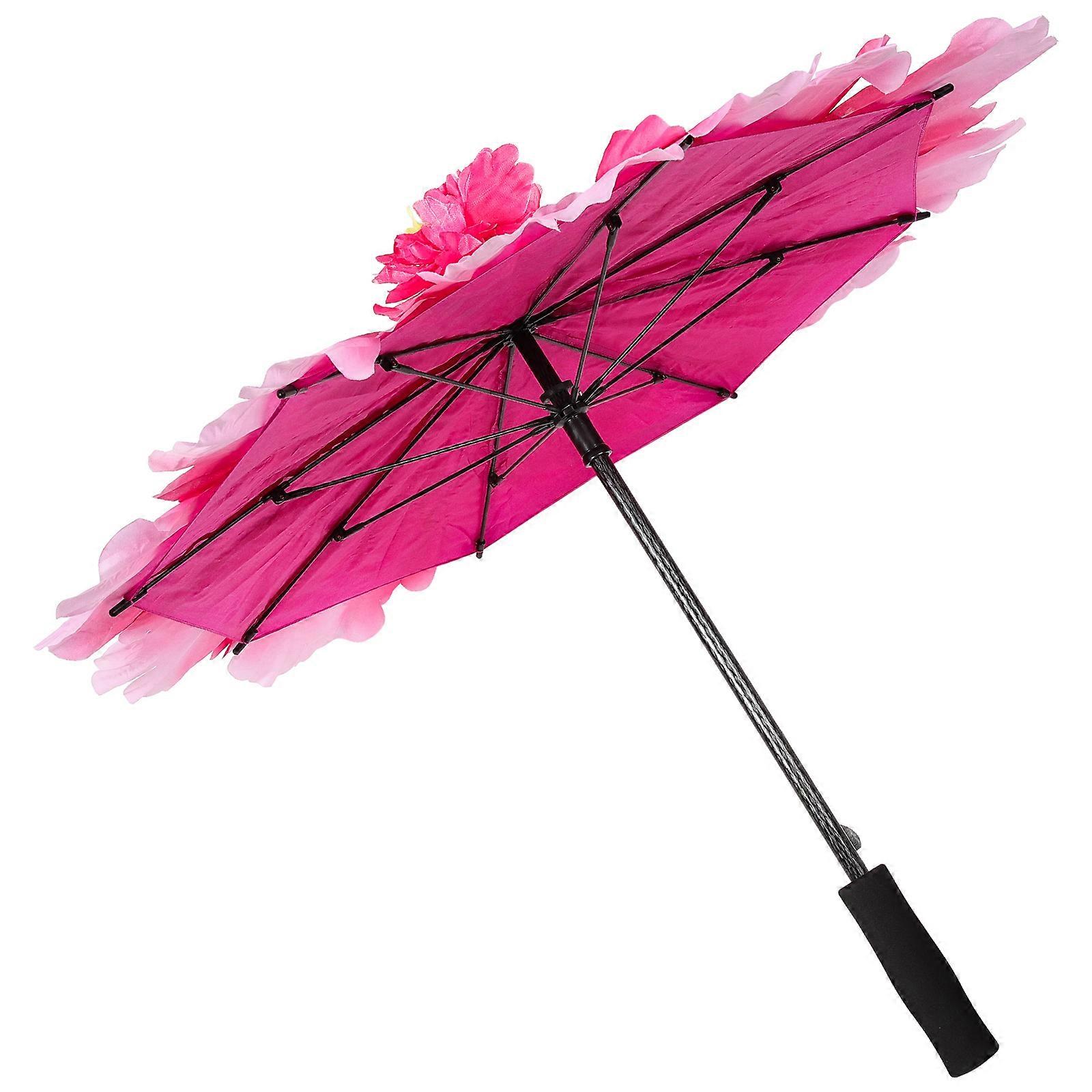 Peony Decorative Cloth Umbrella 2pcs Performance Cloth Umbrella Decor