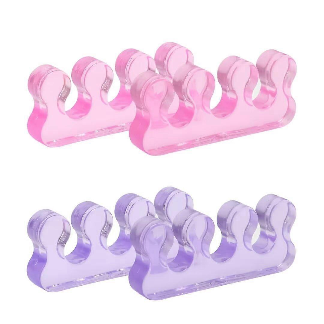 Toe Separators with Comfortable Gel Support for Nail Polish Application, Washable Reusable 4 Pcs