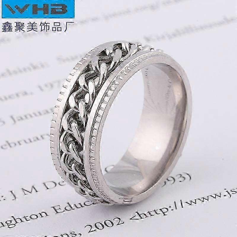 Double Rotating Titanium Steel Couple Ring