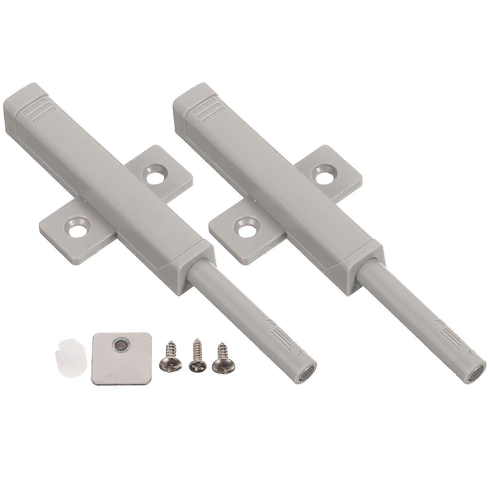 2 Sets Push to Open Cabinet Latch ABS Touch Door Catch for Kitchen and Closet Handle Design