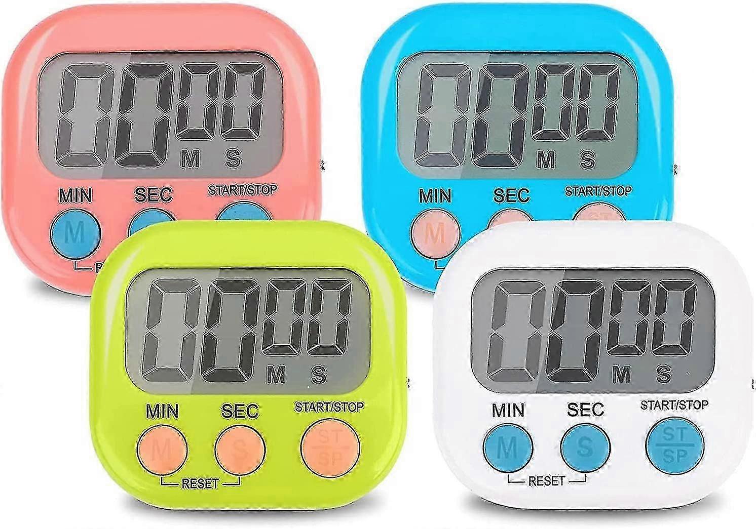 4pcs Colorful Kitchen Timer,digital Timer With Loud Alarm For Child, Professional Kitchen Timer