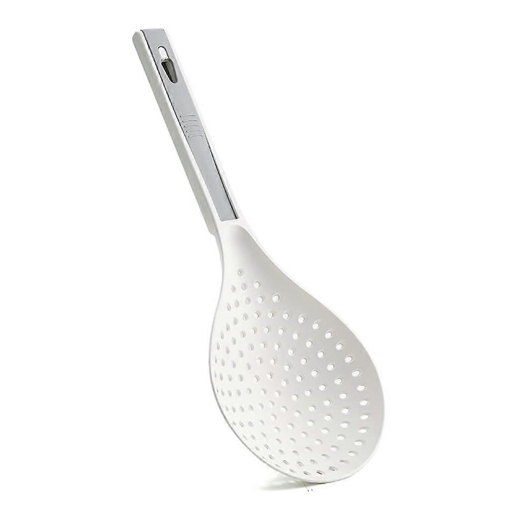 Skimmer Slotted Spoon with  Temperature Resistance, Deep Kitchen Colander Strainer Blue White