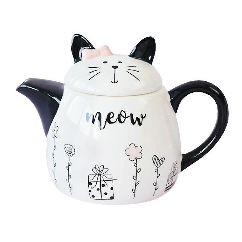 Ceramic Teapot Cartoon Decorative Cat Shape Tea Kettle Portable Small Ceramic Teapot