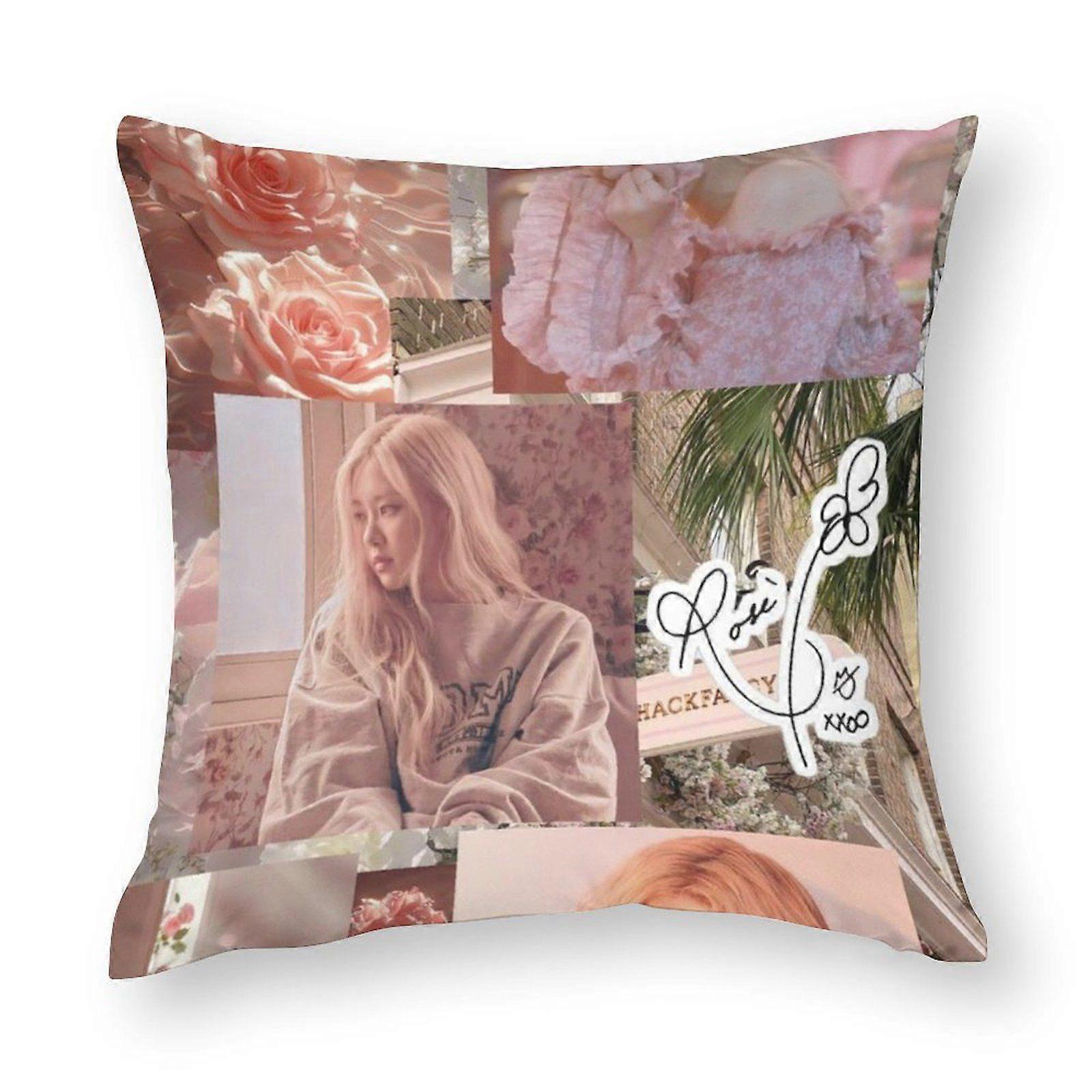 Blackpink Throw Pillow Covers Abstract Plush Creative Decorative Square for Bedroom