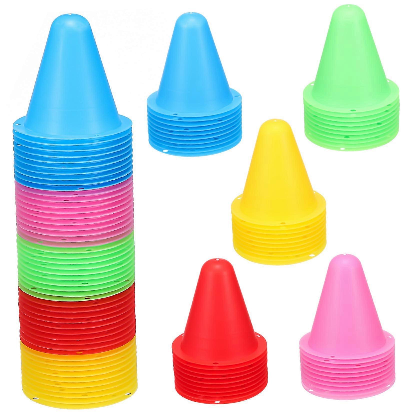 50pcs MultiColor Soccer Training Cones for Agility Drills and Roller Skating with Stable Base