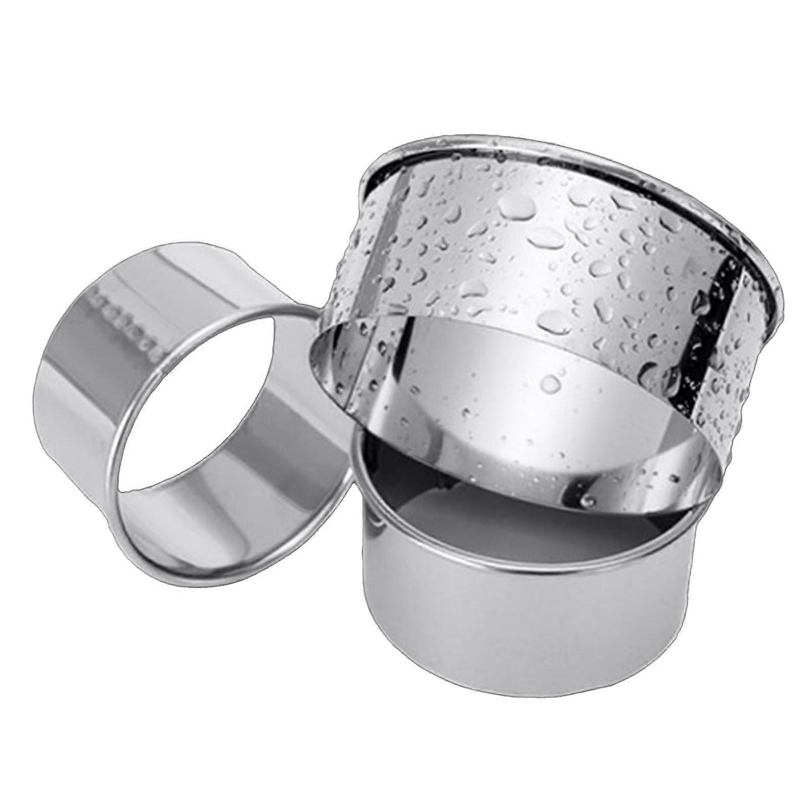3pcs Stainless Steel Dumpling Skin Cutter Set with Sharp Round Edge for Uniform Dough Thickness