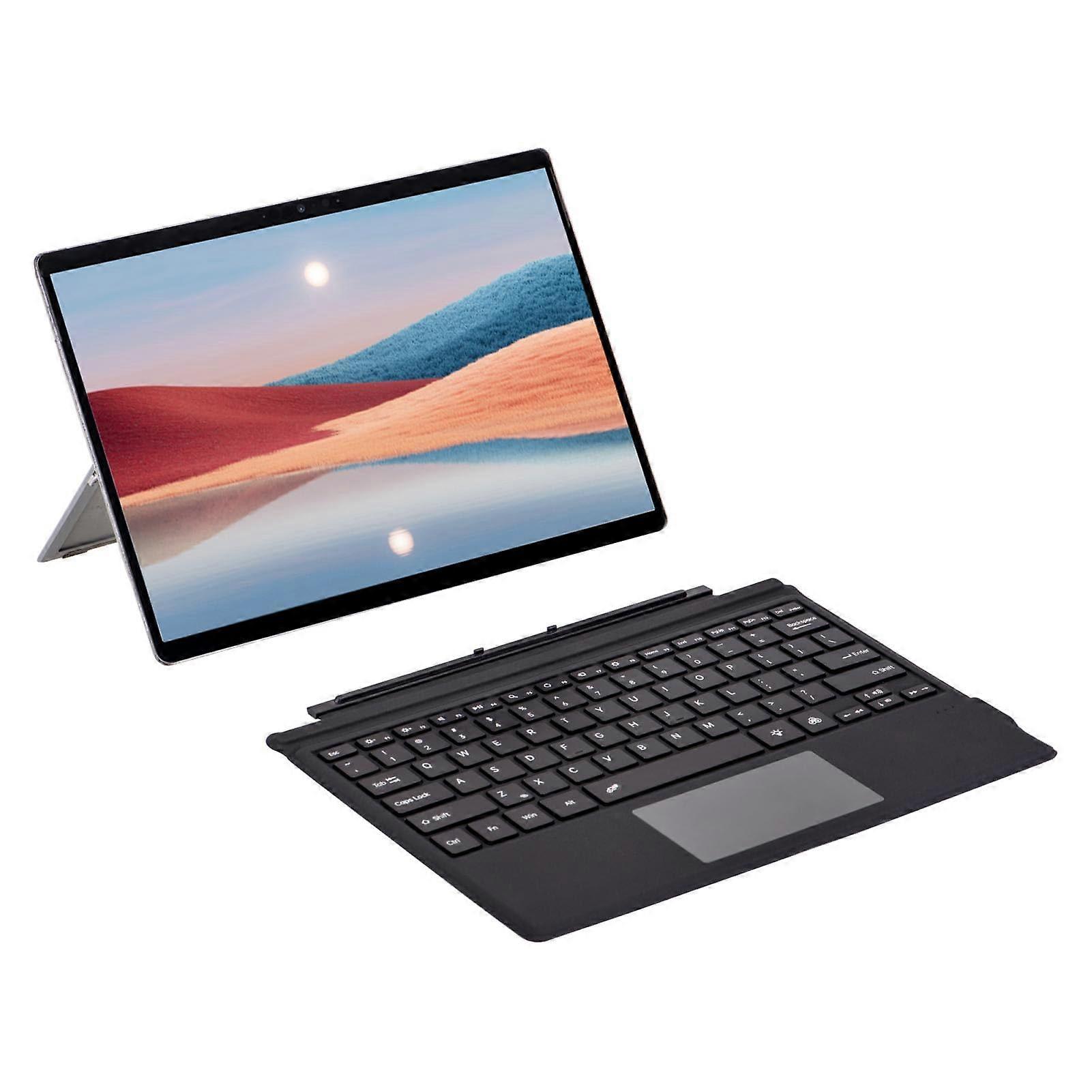 Bluetooth 5.0 Backlit Keyboard with Touchpad for Surface Pro 3 4 5 6 7, Magnetic Wireless Black