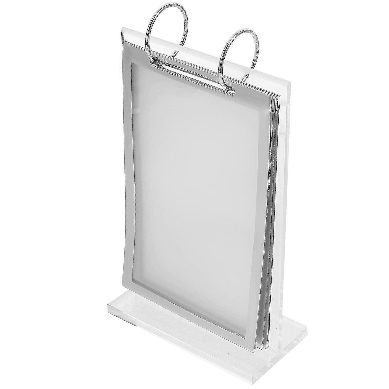 Transparent Menu Holder Stand Flip Display for Paper Display 2Pcs Acrylic