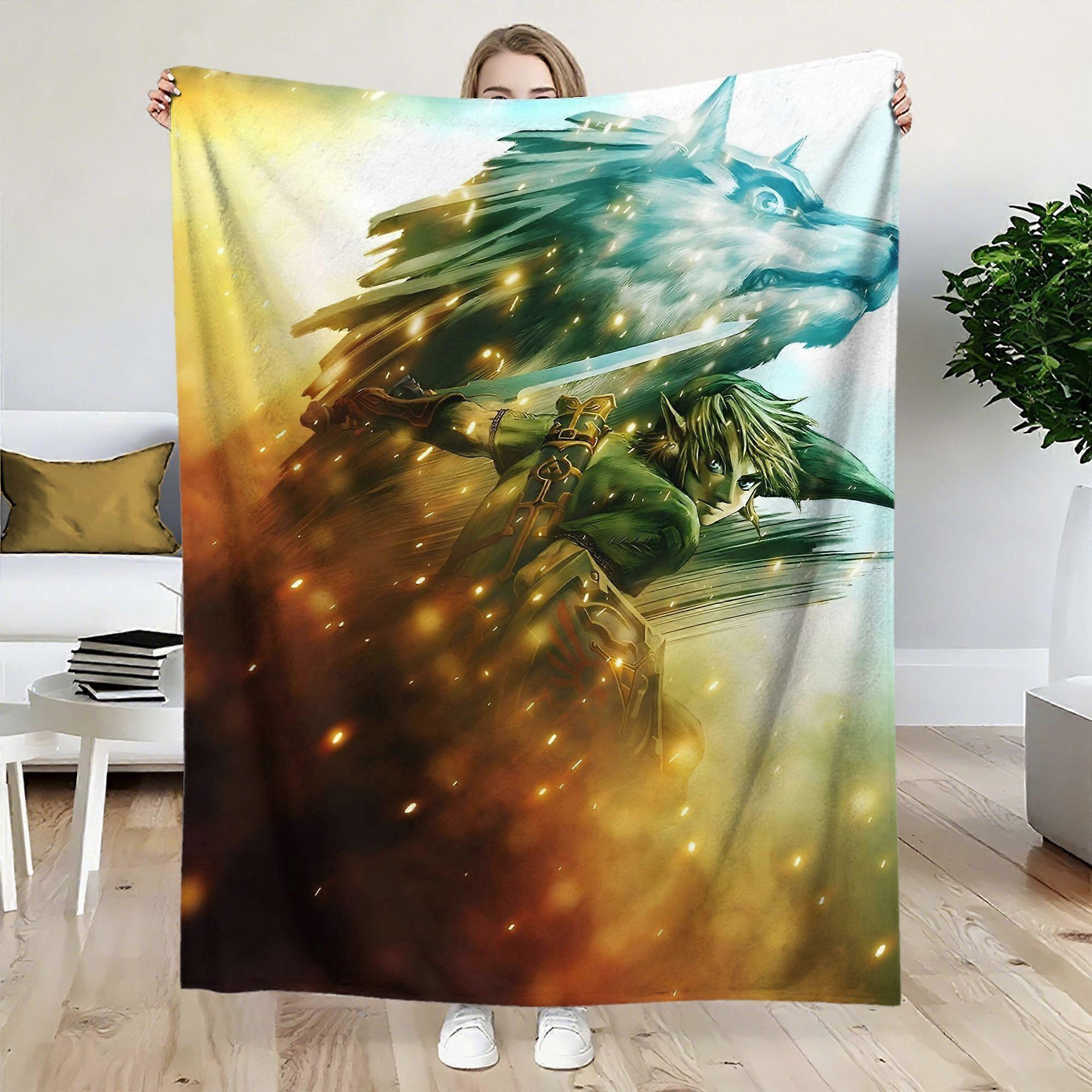 Link Wolf Luxury Flannel Blanket  Soft Lightweight