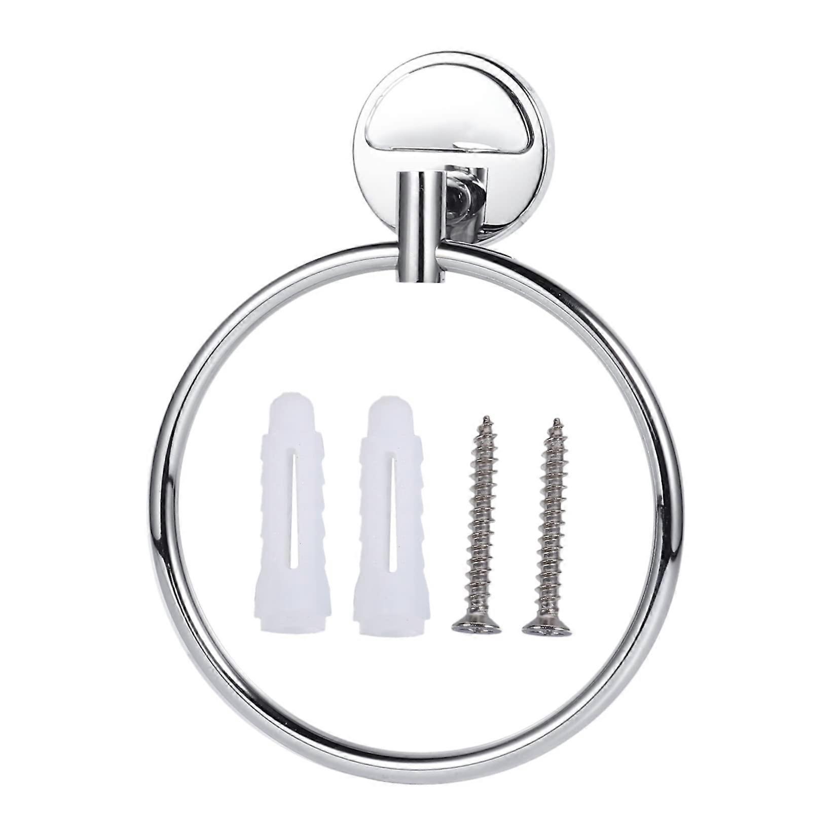 Bathroom Towel Ring Stainless Steel Swing Hook Wall Mounted Space Saving Smooth Edge Design