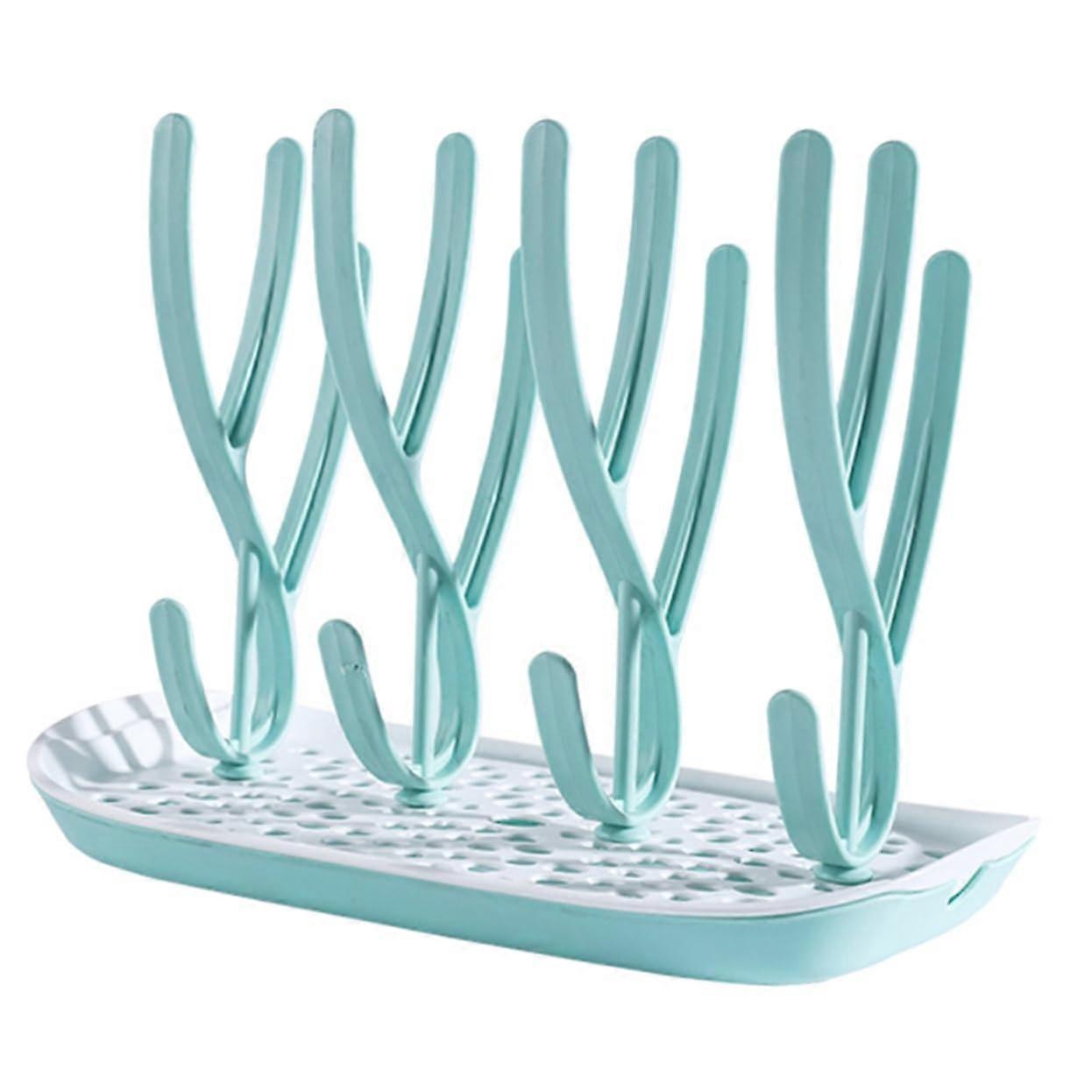 Bottle Drying Rack Foldable SpaceSaving Baby Bottle Organizer with Stable Holders for Countertop