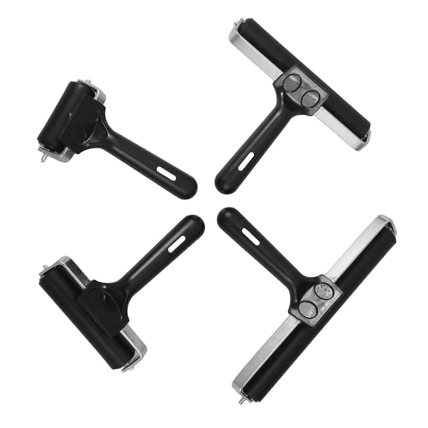 4pcs Brayer Rollers Set for Printmaking and Crafting, Ergonomic Comfort Grip, Easy Clean Design