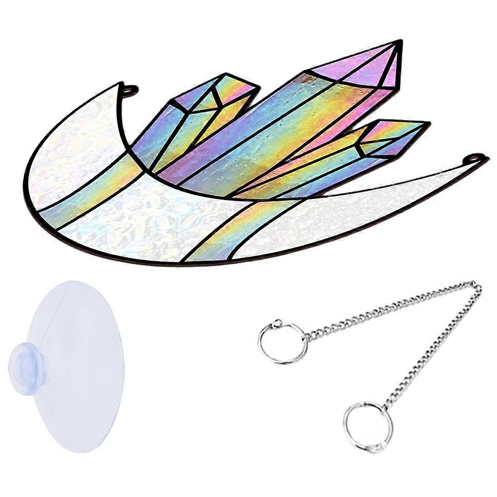 Moon Shaped Hanging Decor for Window Wall Acrylic Multi Color