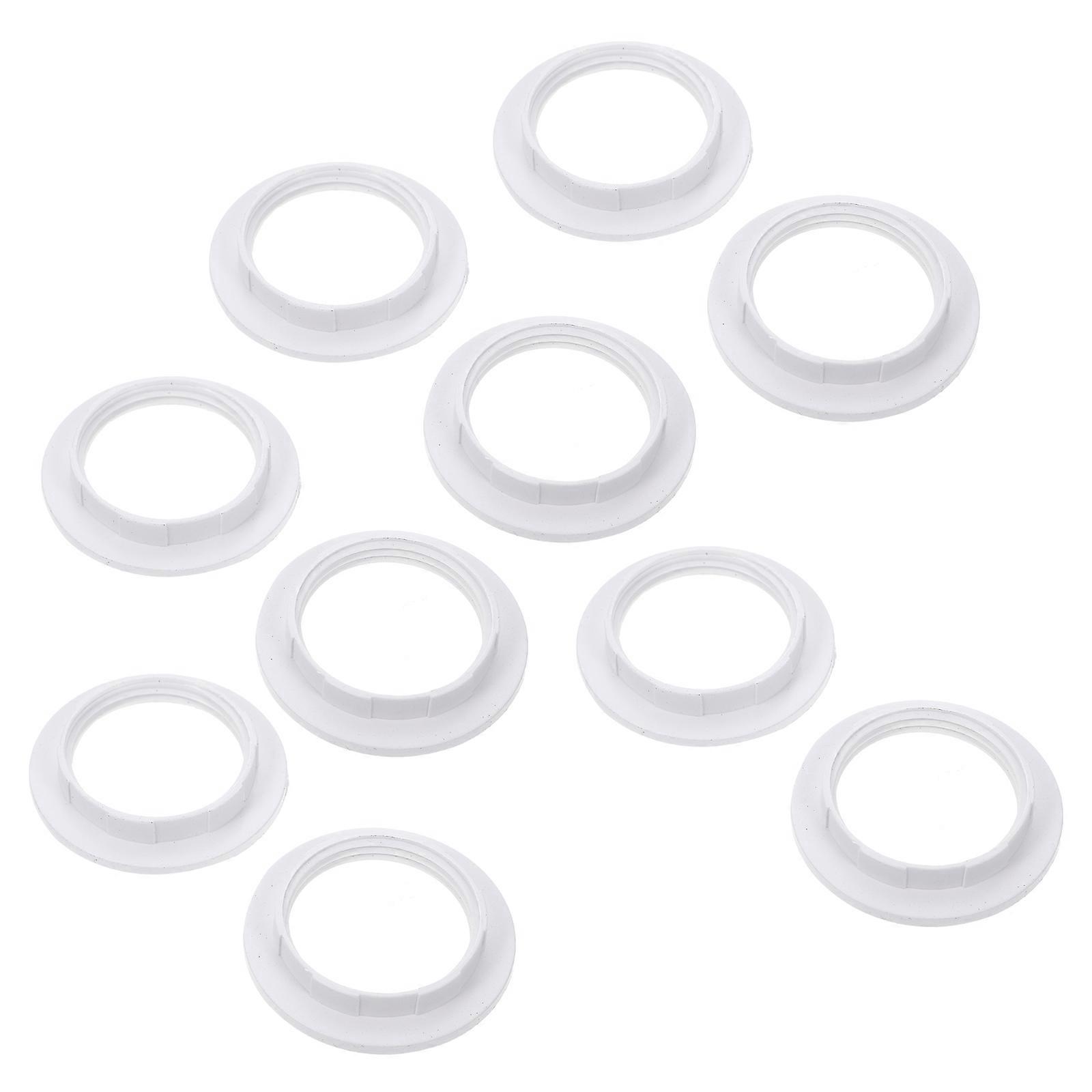 E27 Lamp Holder Fixing Ring for Light 10Pcs Durable Plastic White Color