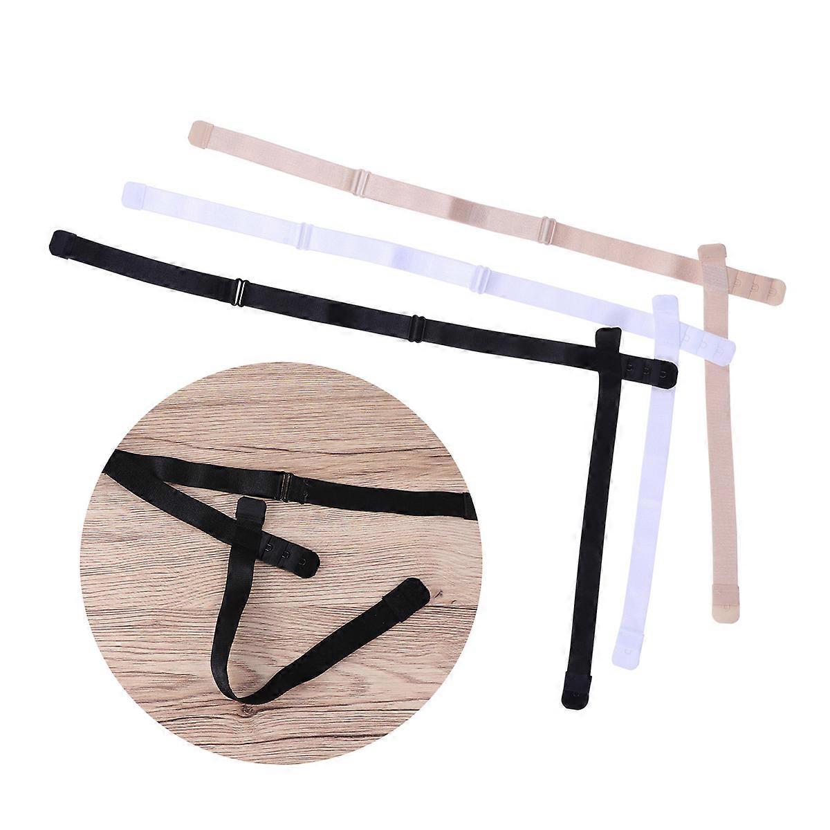 Low Back Bra Strap Converter Adjustable Extension Strap 3Pcs Black