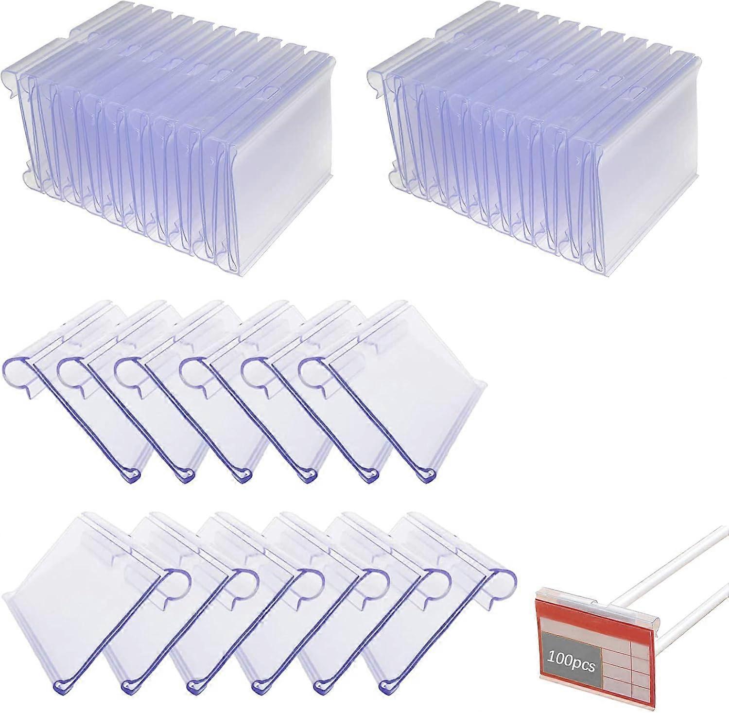 100-pack reusable transparent PVC label holders