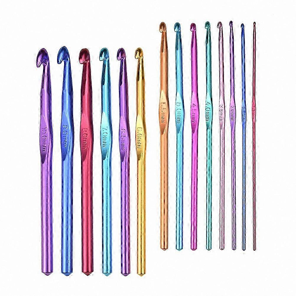 Assorted Color Metal Crochet Hooks for Intermediate Crafters Practice Set