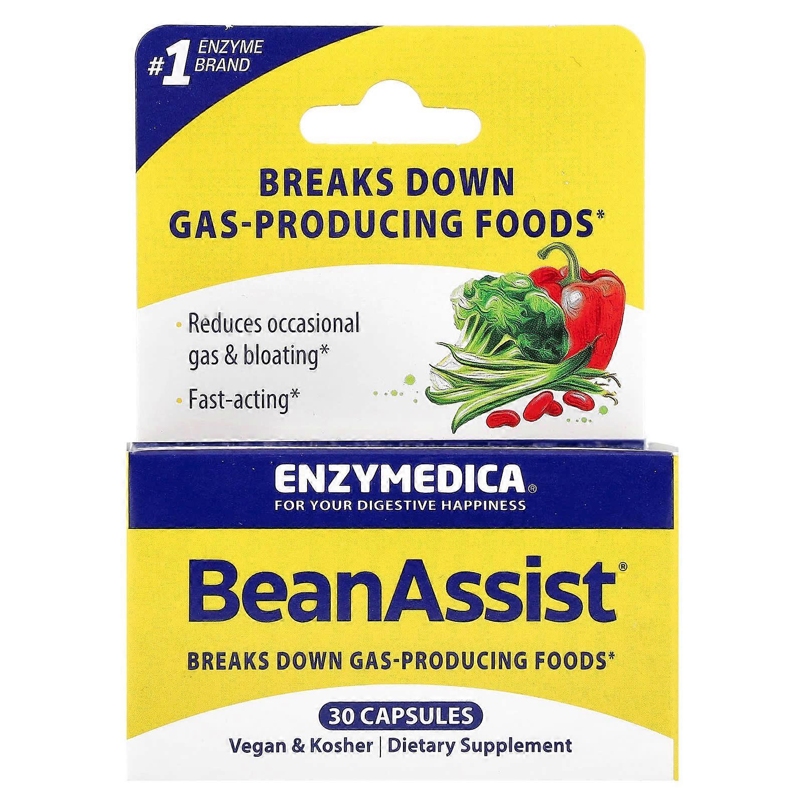 Enzymedica, BeanAssist, 30 Capsules