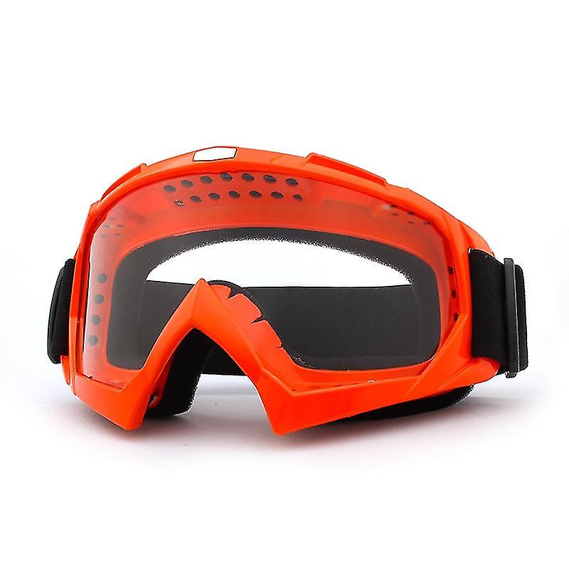 Orange Frame + Clear Lens Wild Motorcycle Goggles And Glasses