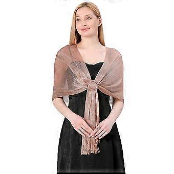 Chusta na suknie wieczorowe, metaliczne brokatowe szale, lśniący szal ślubny, elegancki design, lekki szal o wszechstronnym zastosowaniu