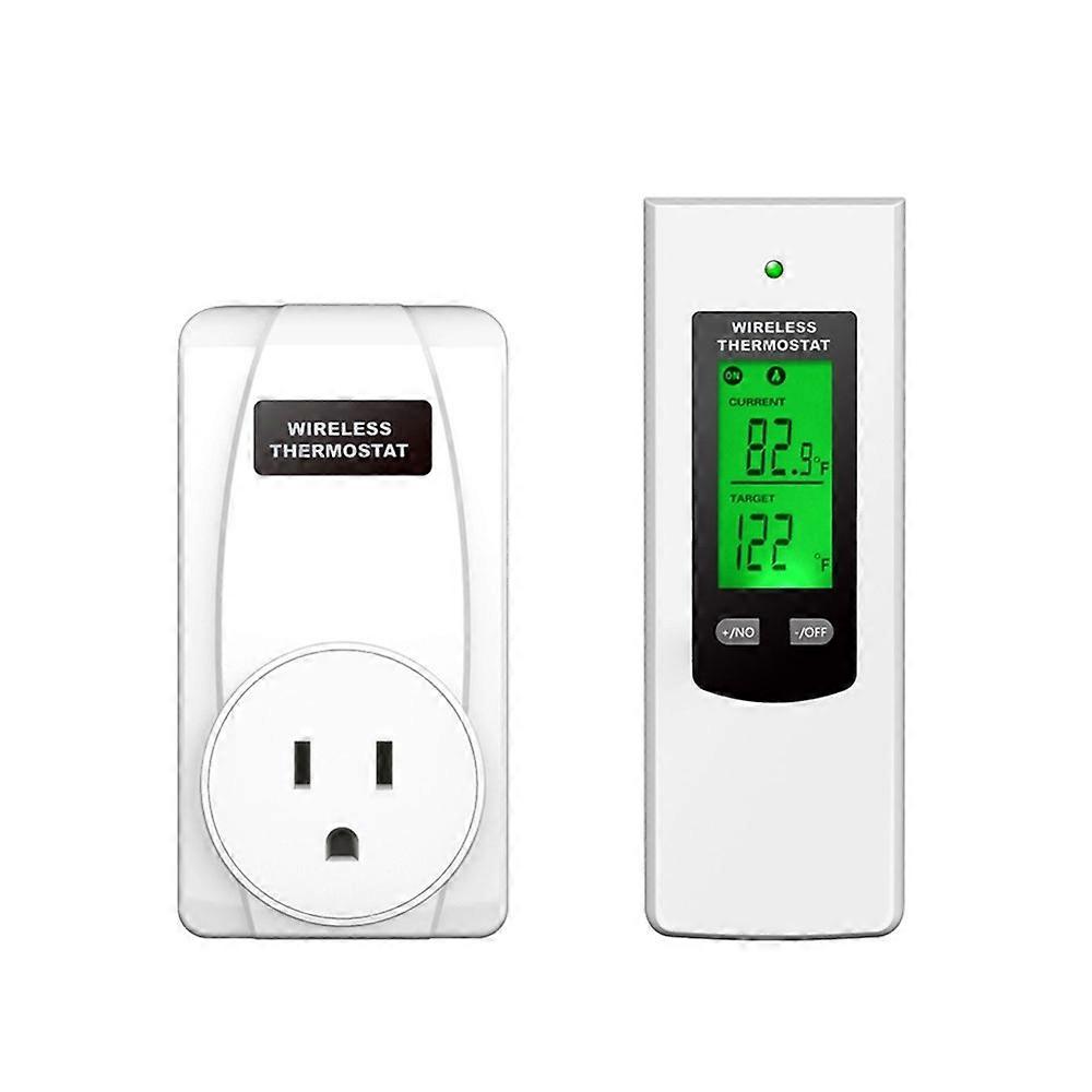 Smart Plug Thermostat Temperature Controller+RF433Mhz Remote with LCD Display Heating/ Cooling Mode Switchable US PLUG