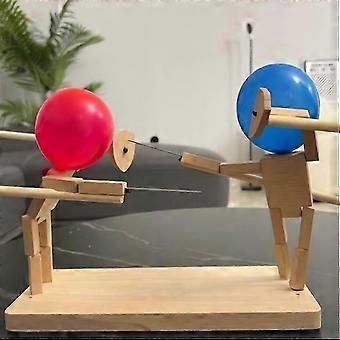 LC Handmade Bamboo Whack A Balloon Game for 2 Players Fast Paced Duel Battle