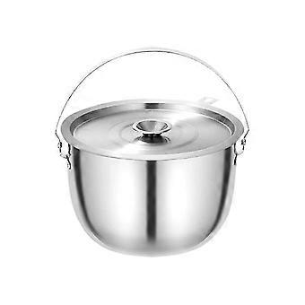Large Stainless Steel Camping Pot with Lid, Camping Cookware for Hiking, Backpacking and Outdoor Cooking