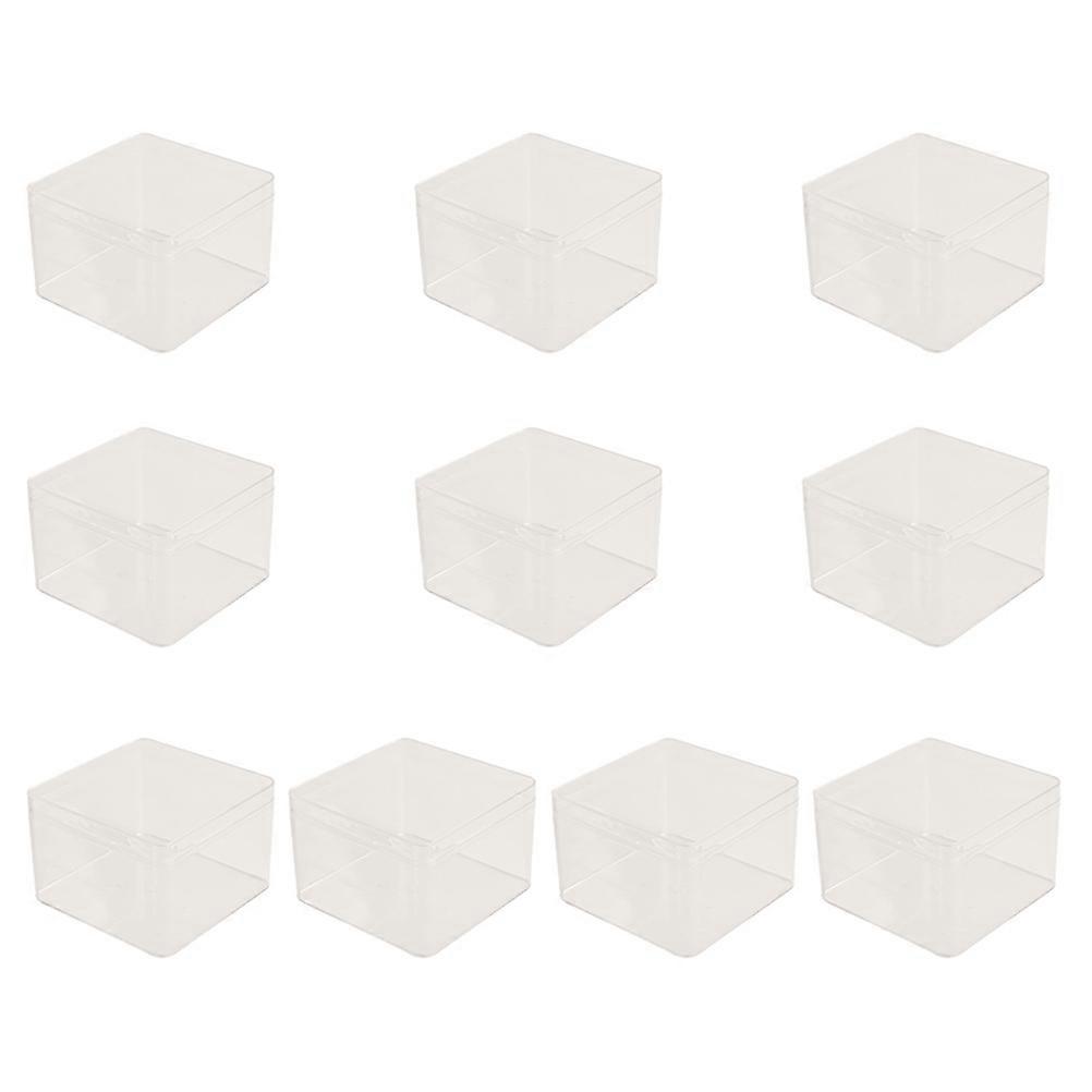 Dessert Container Cake Box for Serving 10Pcs Clear Plastic White Containers