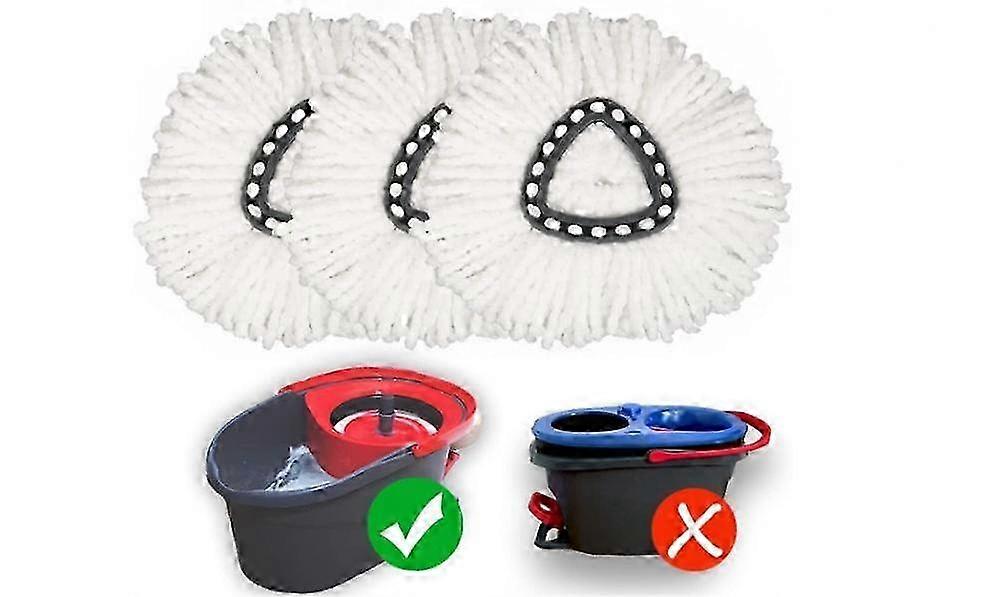 3-pack spin mop replacement heads, mop refills, compatible with O-Cedar triangle spin mops