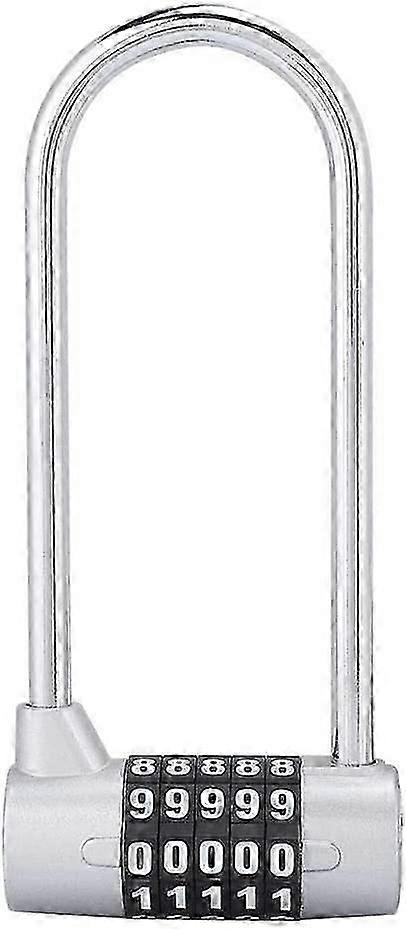 U Shaped Security Code Combination Zinc Alloy Padlock U Shaped Combination Padlock(Silver)