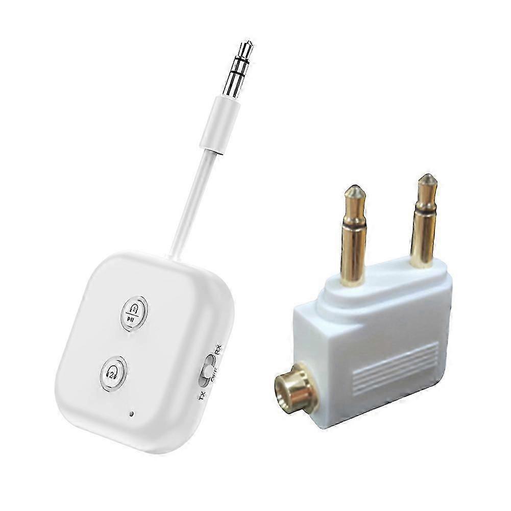 2 in 1 Bluetooth 5.3 Audio Transmitter Receiver 3.5MM AUX Stereo Wireless Adapter with Mic compatible for Car Airplane TV PC
