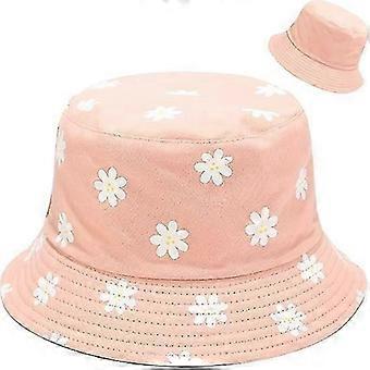 SNDO-1pc Cute Bucket Hat Beach Fisherman Hats for Women, Reversible Double-Side-Wearpink