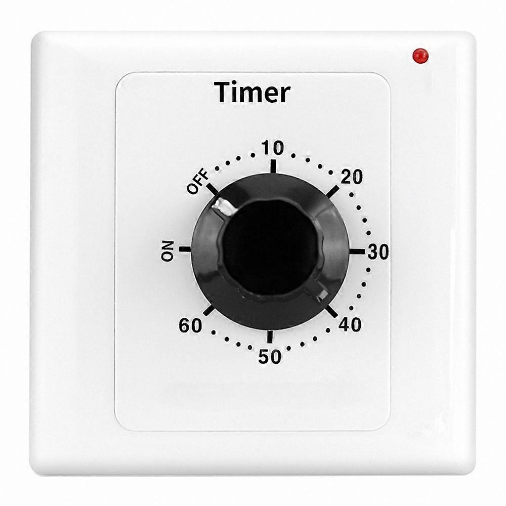 220V 15A Mechanical Countdown Timer Socket, 120-Minute 86 Panel Time Switch with Control Button